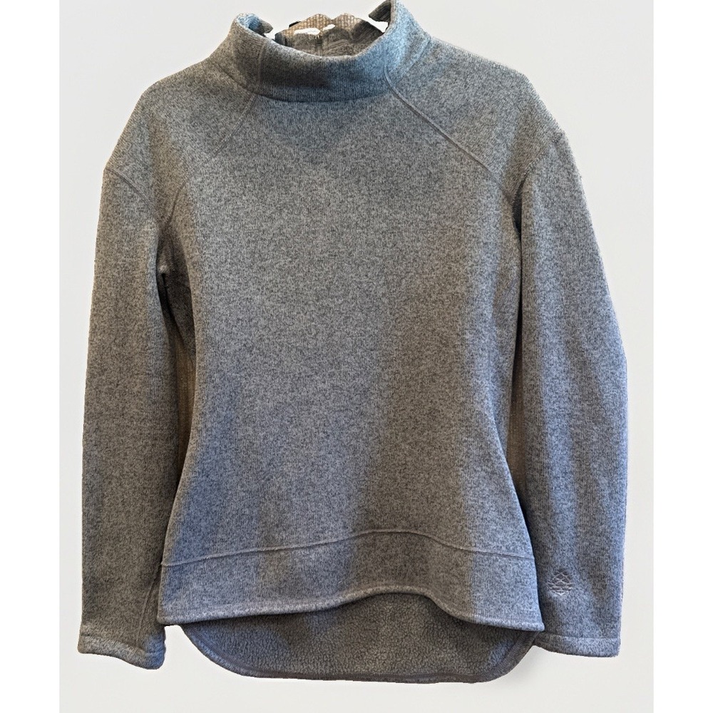 Stio Womens Pullover Fleece Funnel Neck Sweater Back Zip Gorpcore Size M Gray